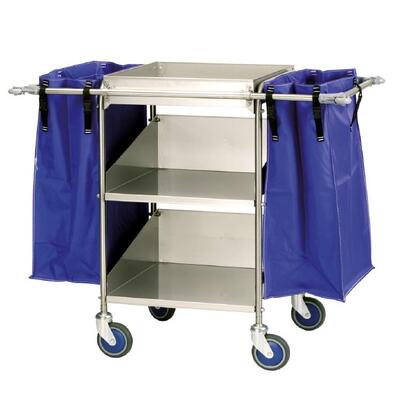 Stainless Steel Housekeeping Cart Compact with 2 bags